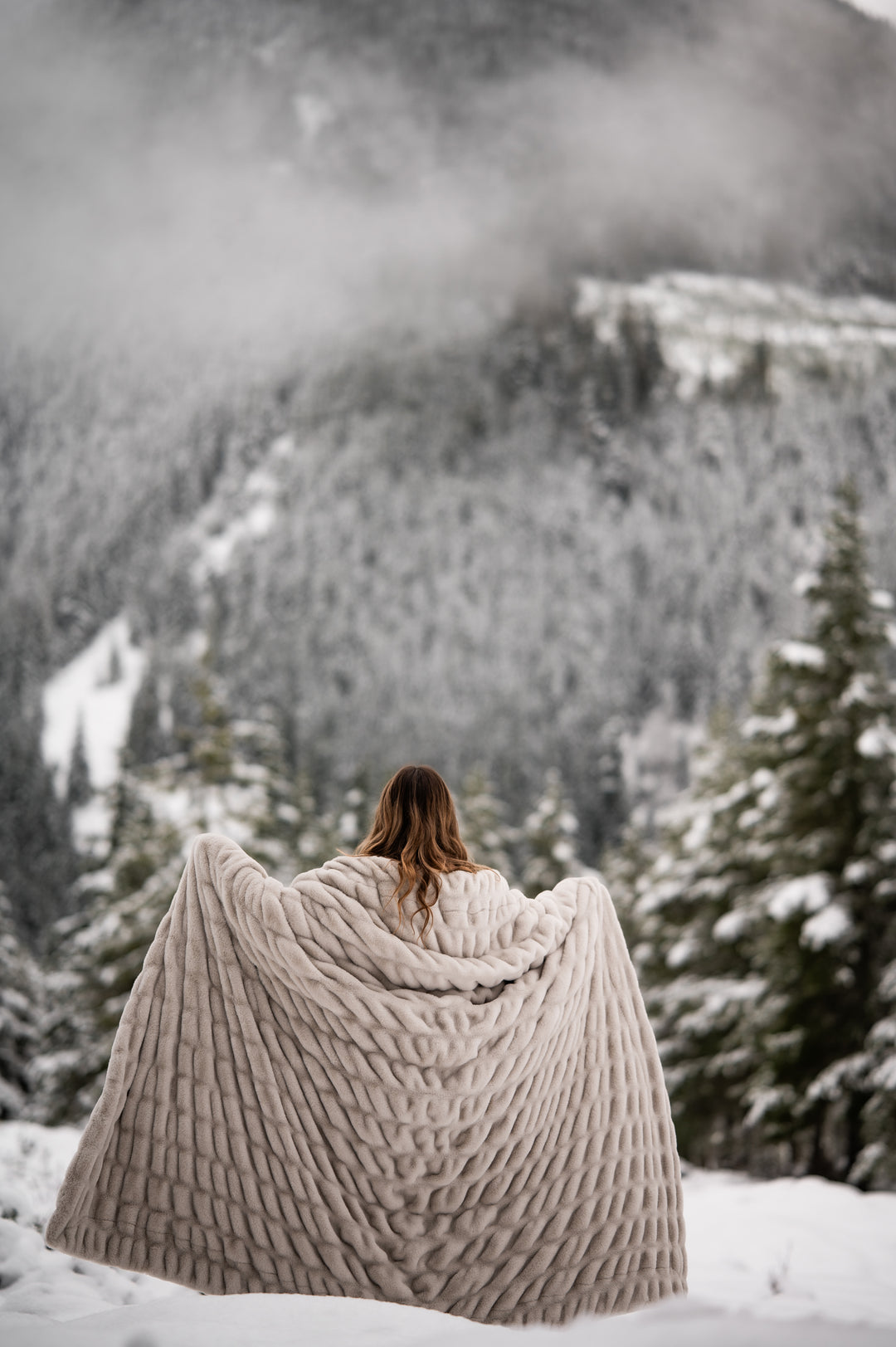 Greige Double-sided Minky Blanket