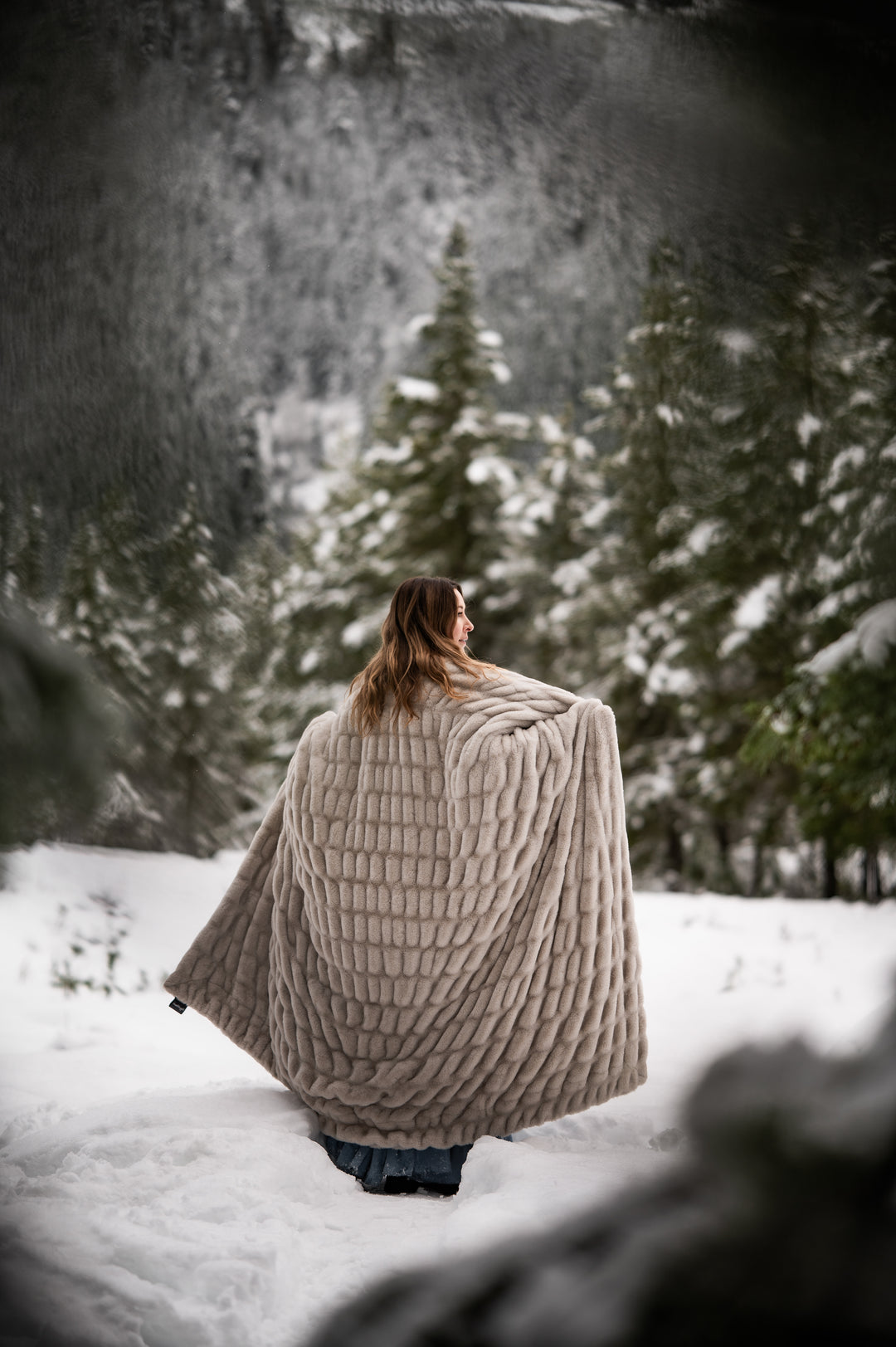 Greige Double-sided Minky Blanket