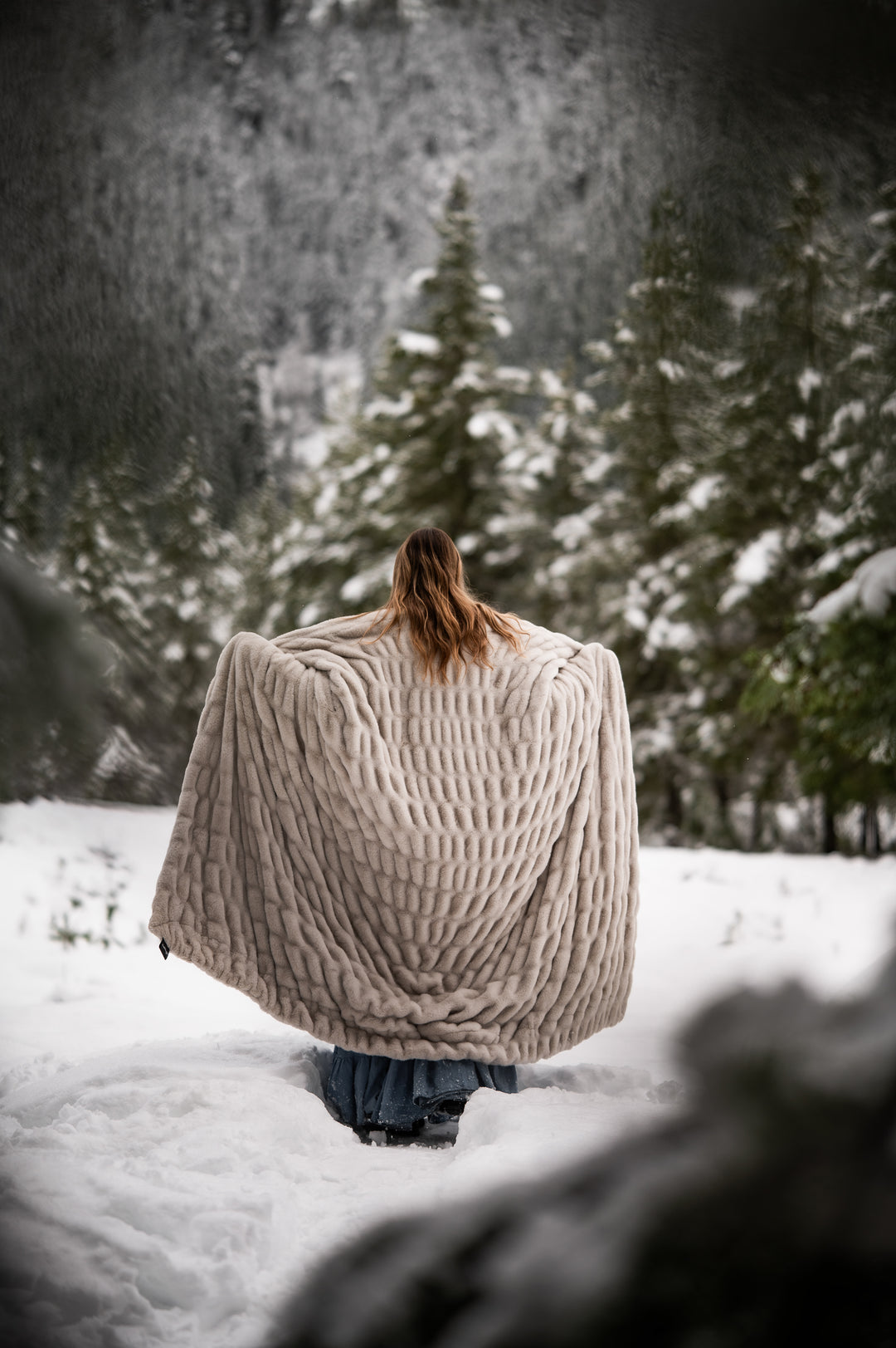 Greige Double-sided Minky Blanket