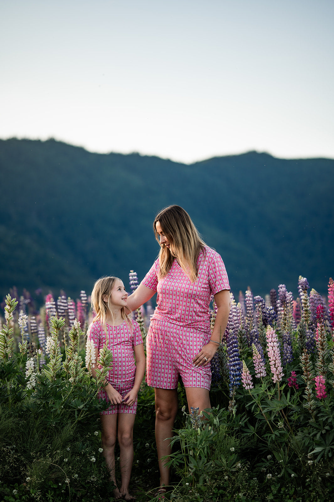 Ladies T-Shirt & Short PJ Set - Rose & Bows
