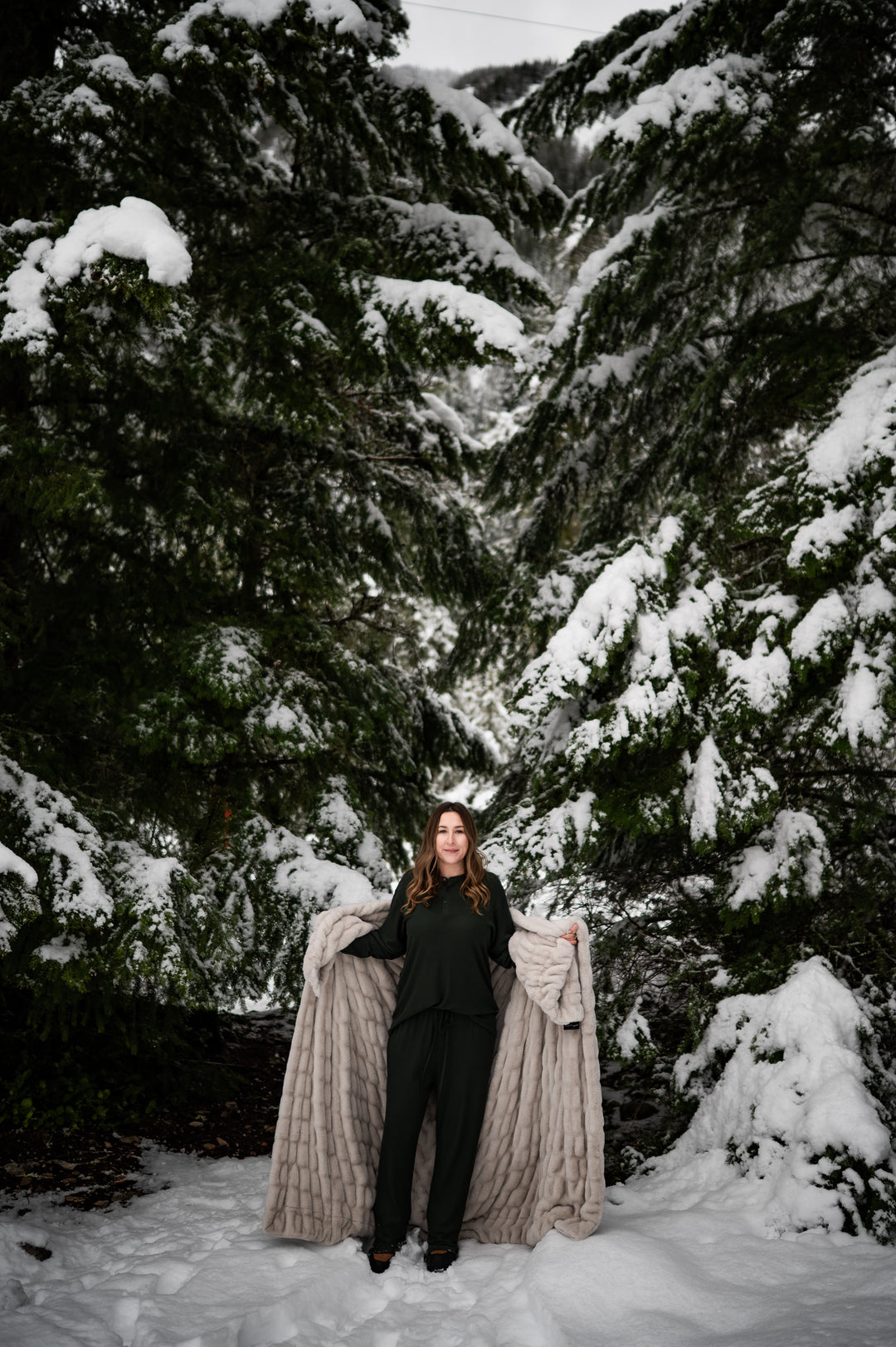 Greige Double-sided Minky Blanket