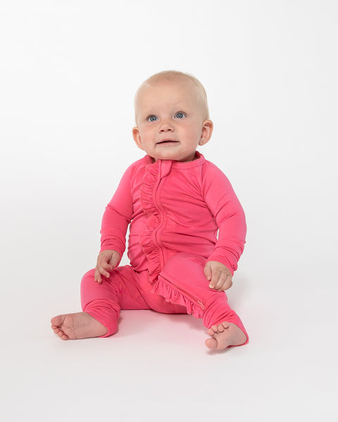 Convertible Footed Onesie - Pink Lemonade