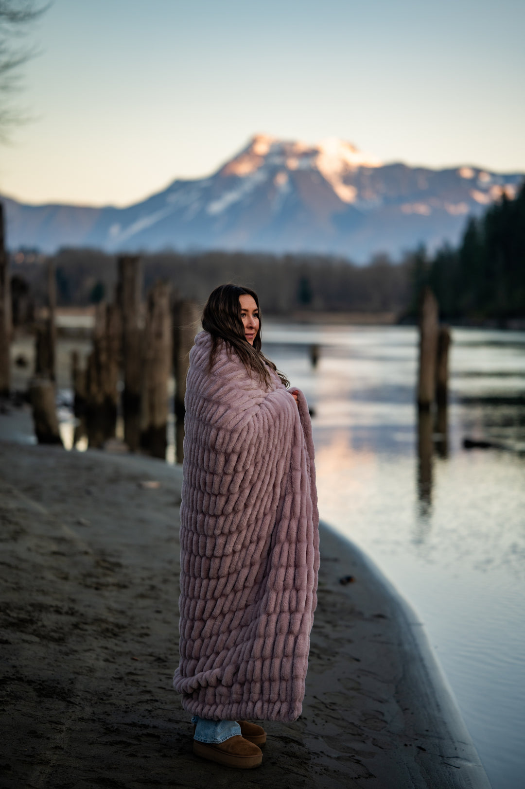 Milk Chocolate Mauve Minky Blanket