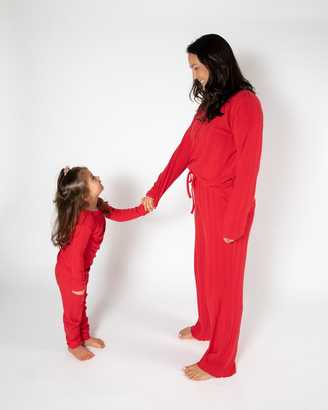 Red Two Piece Long Pajama Set