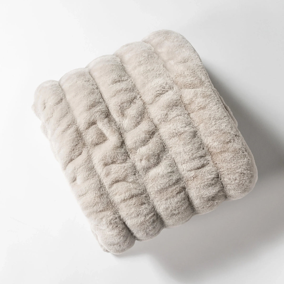Greige Double-sided Minky Blanket
