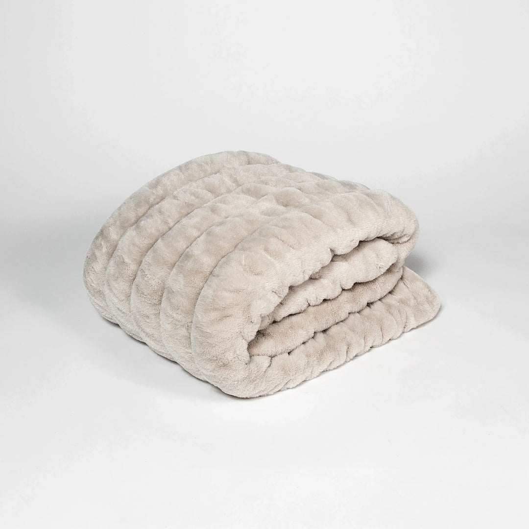Greige Double-sided Minky Blanket