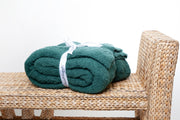 Christmas Green Solid Double Layered Print Throw
