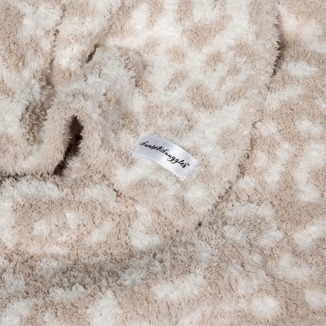 Blushing Beige & White Leopard Print Toddler Blanket