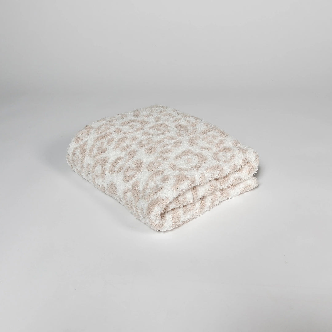 Blushing Beige & White Leopard Print Toddler Blanket