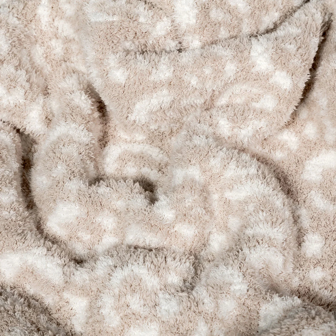 Blushing Beige & White Leopard Print Toddler Blanket