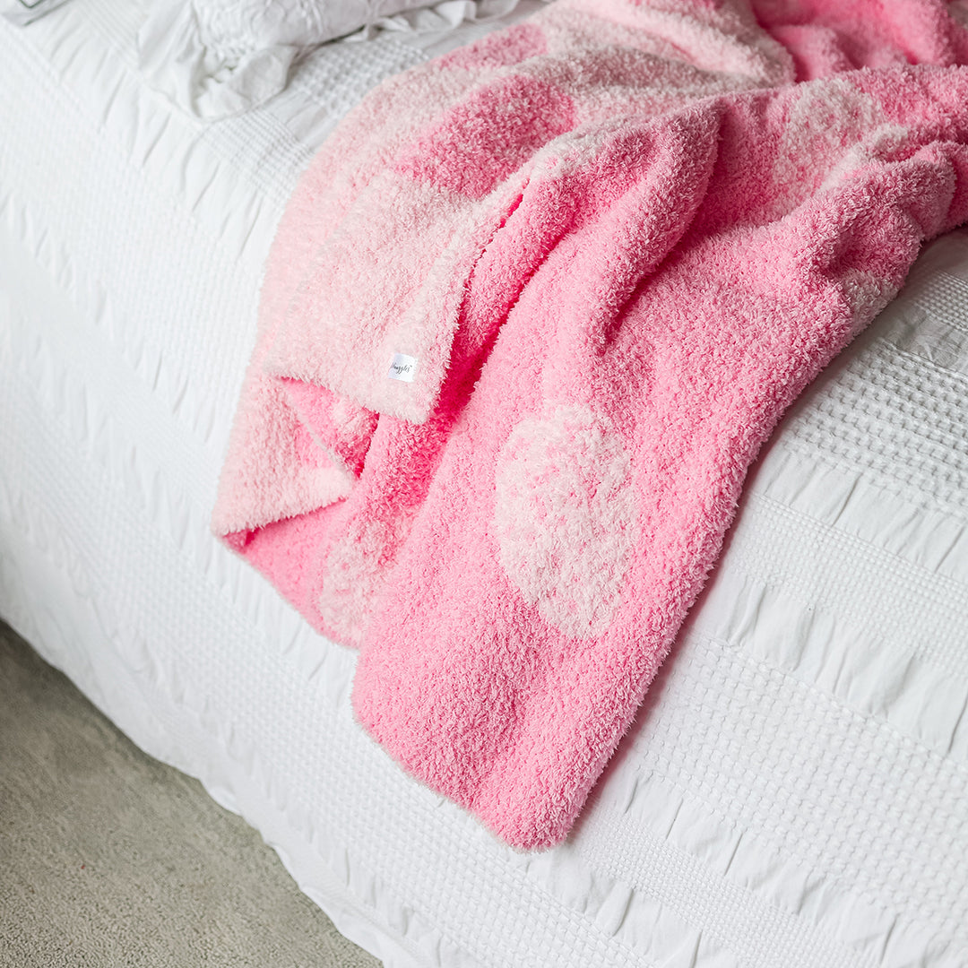 Cotton Candy Strawberry Print Toddler Blanket
