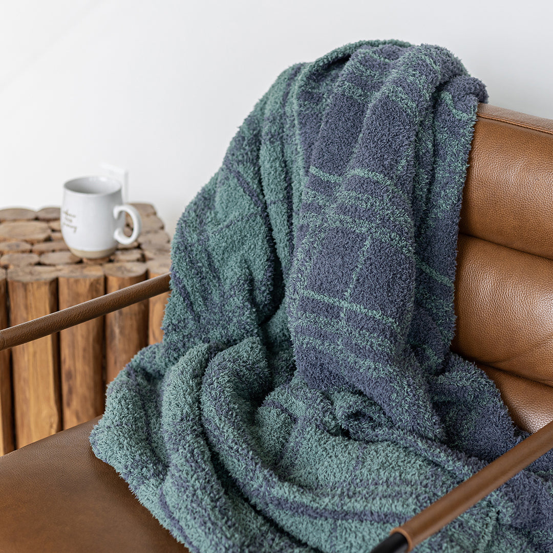 Forest and Turbulence Plaid Print Throw