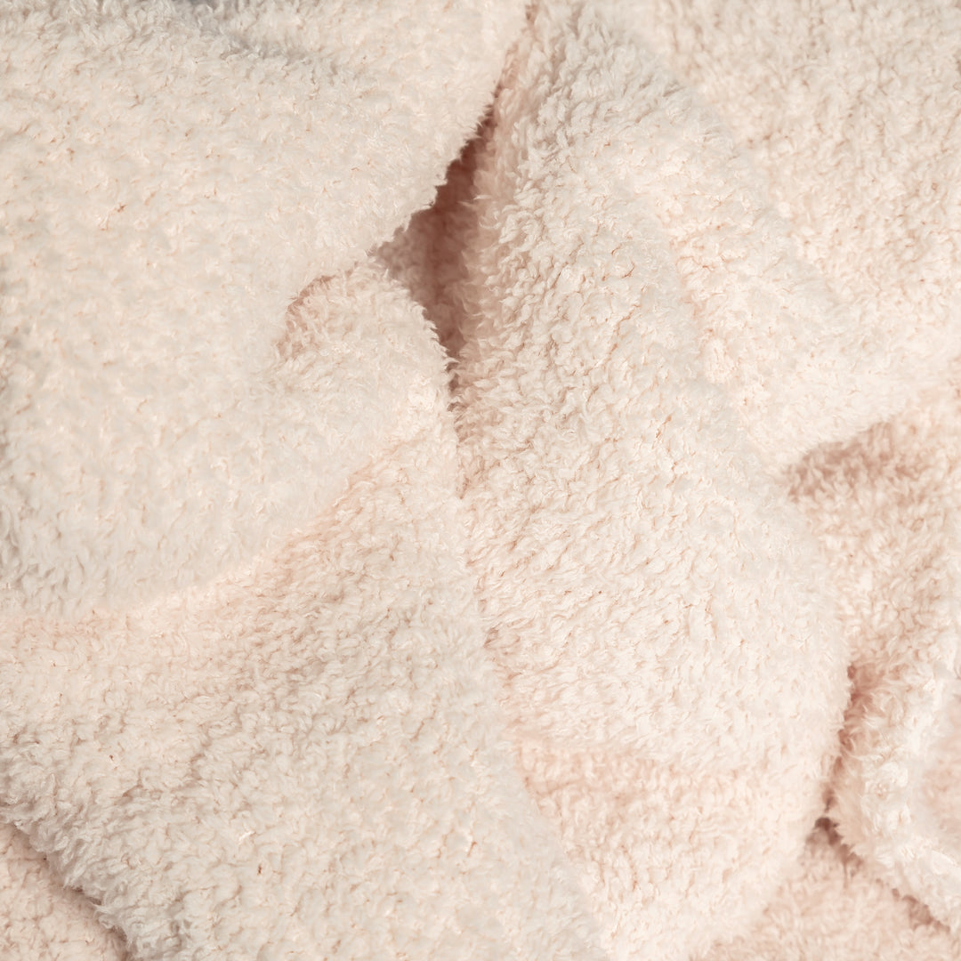 Primrose Pink Solid Double Layered Print Extended Throw