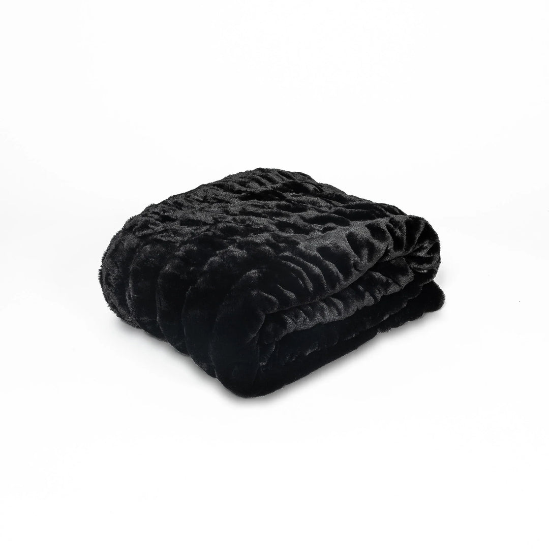 Midnight Black Double-sided Minky Blanket