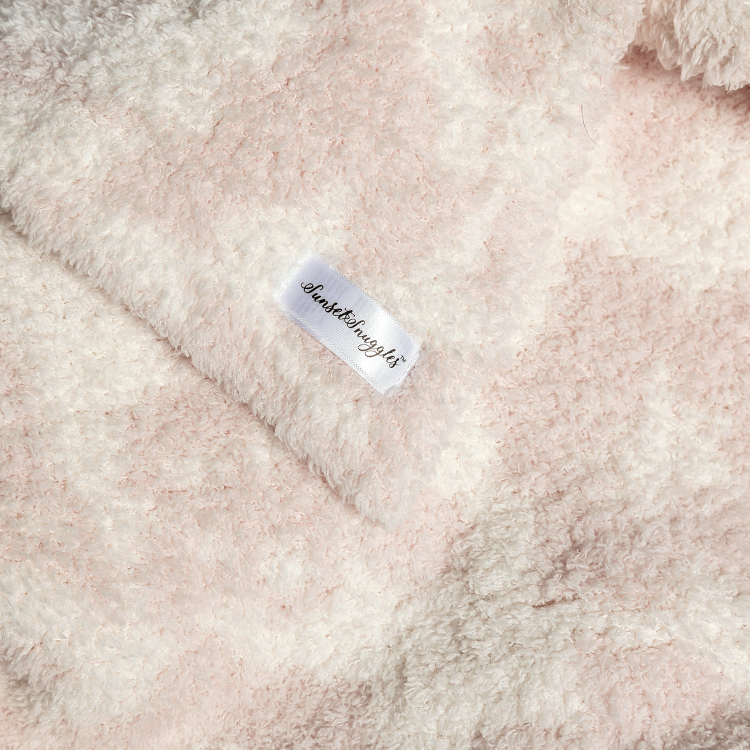 Primrose Pink and Soft White Vintage Floral Print Extended Throw