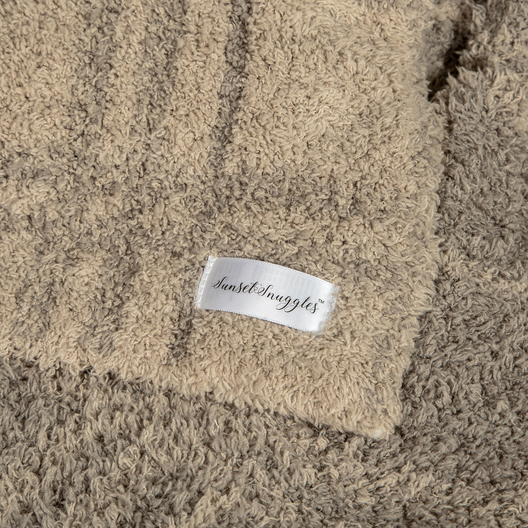 Pure Cashmere and Roasted Cashew Plaid Print Throw
