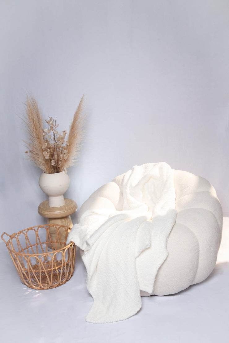 White Solid Double Layered Extended Throw - Sunset Snuggles