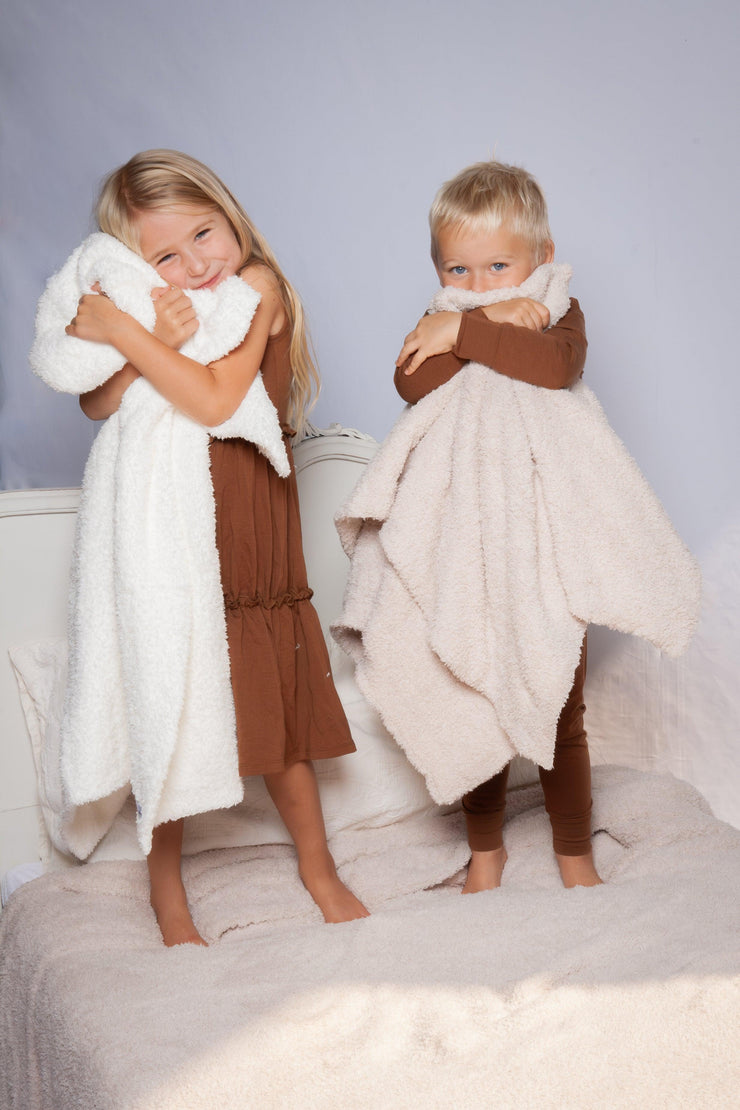 Blushing Beige Solid Double Layered Toddler Blanket - Sunset Snuggles