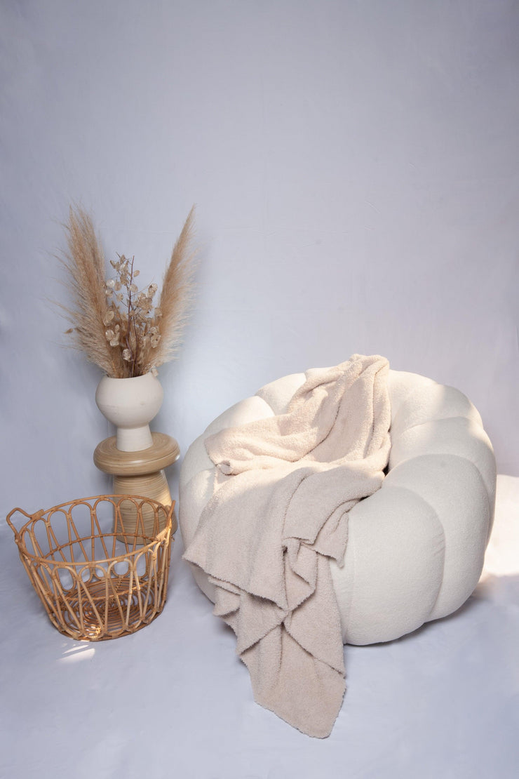 Blushing Beige Solid Double Layered Extended Throw - Sunset Snuggles
