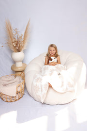 Blushing Beige Daisy Print Toddler Blanket - Sunset Snuggles