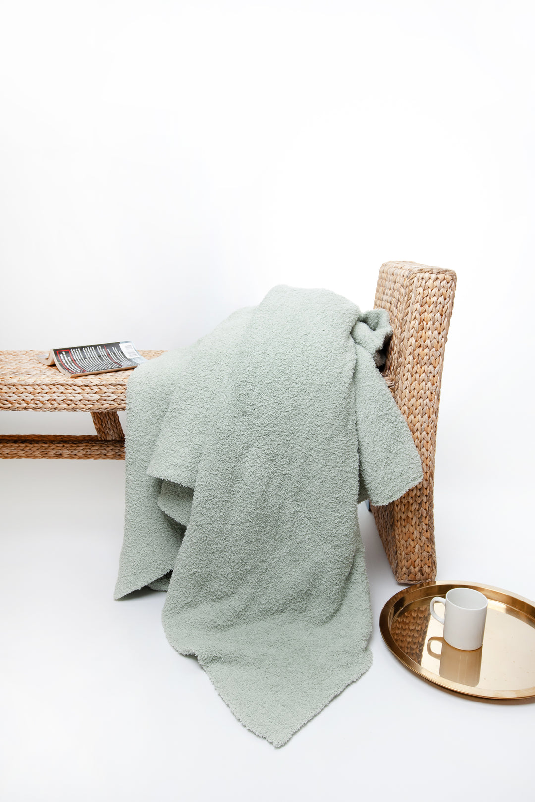 Solid Doubled Layered in Desert Sage Twin Bed Blanket