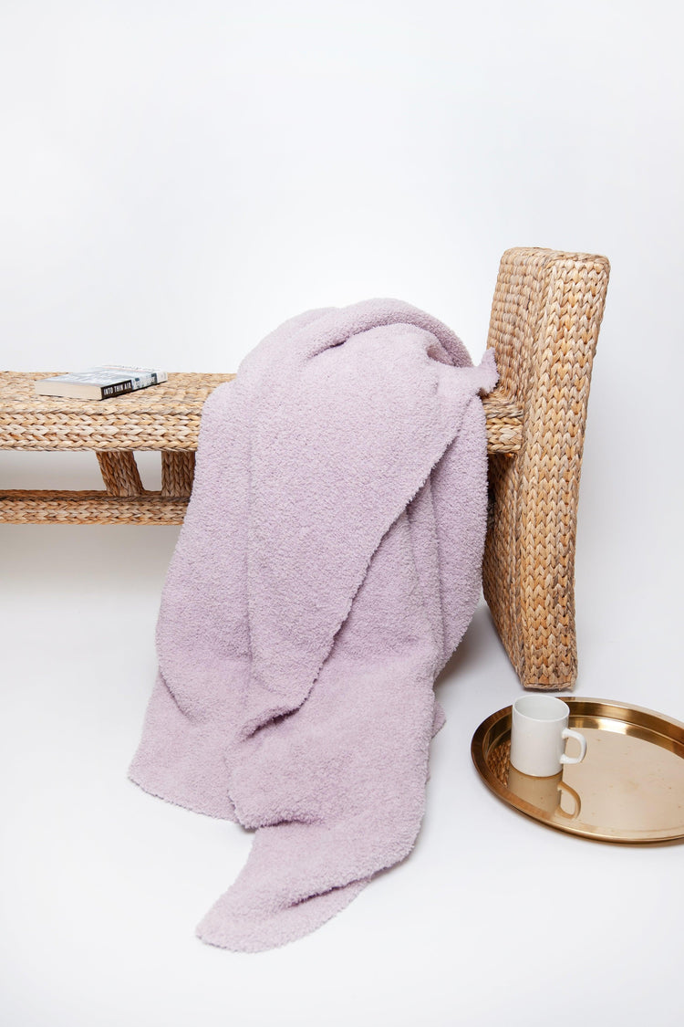 Iced Lilac Solid Double Layered Print Extended Throw - Sunset Snuggles