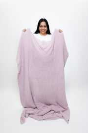 Iced Lilac Solid Double Layered Print Extended Throw - Sunset Snuggles