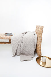 Foggy Dew Cable Knit Print Throw