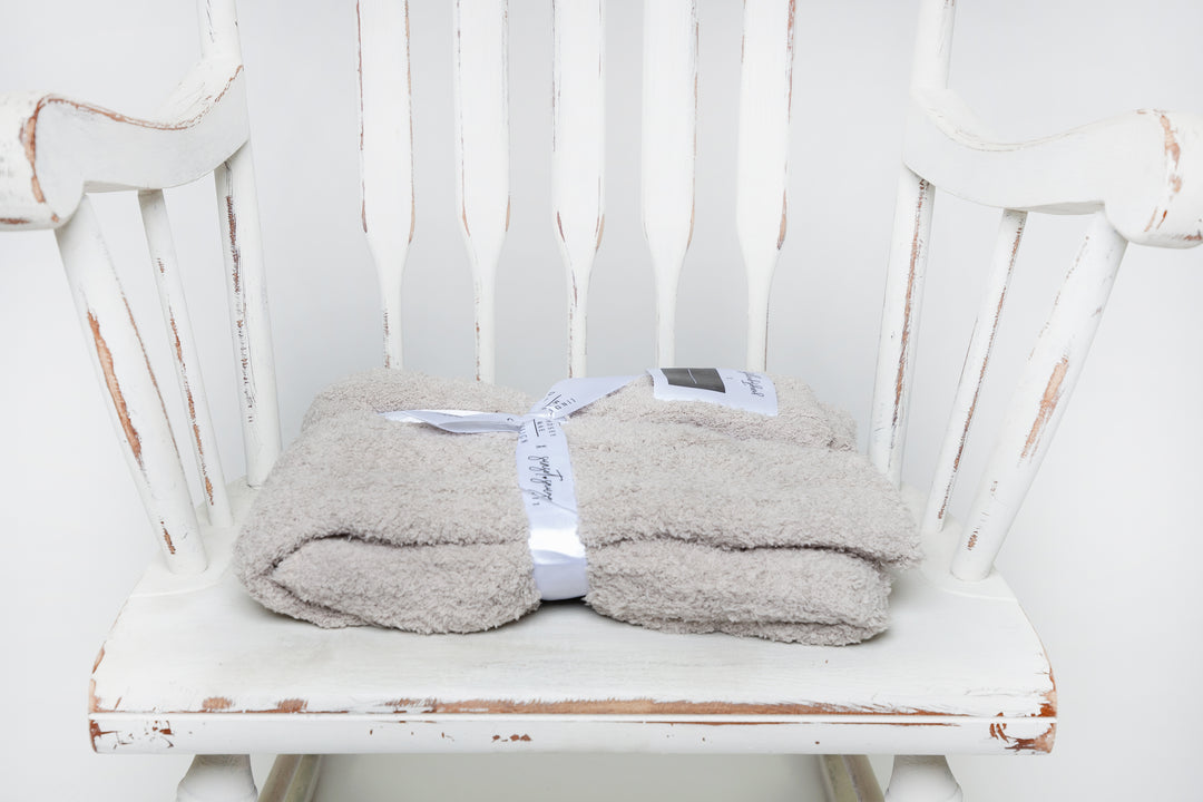 Foggy Dew Cable Knit Toddler Blanket