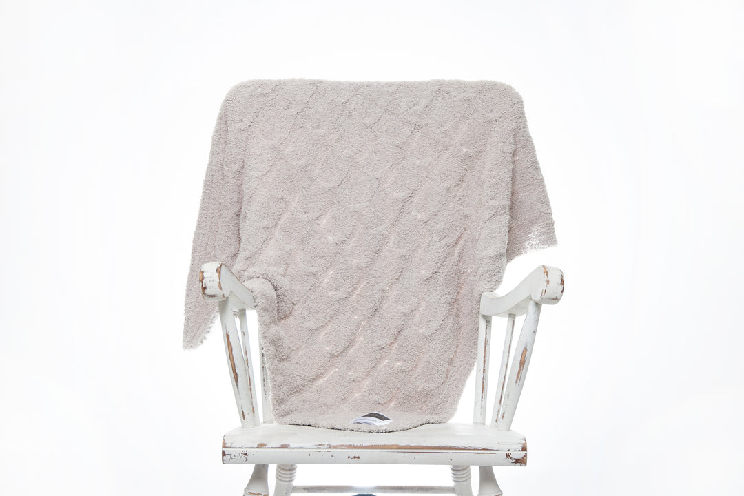 Foggy Dew Cable Knit Toddler Blanket