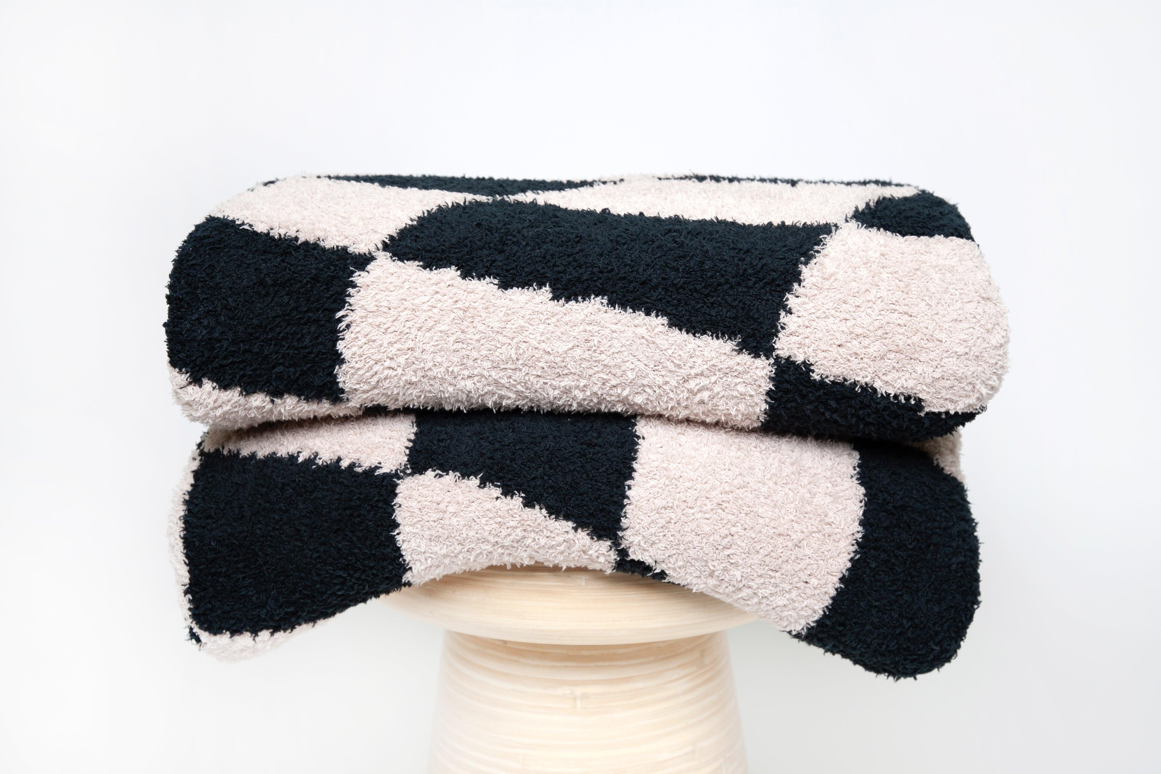 Tap Shoe & Rainy Day Wavy Checker Print Extended Throw - Sunset Snuggles