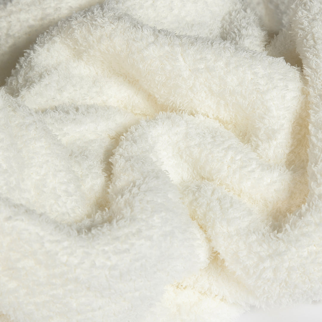 White Solid Double Layered Extended Throw