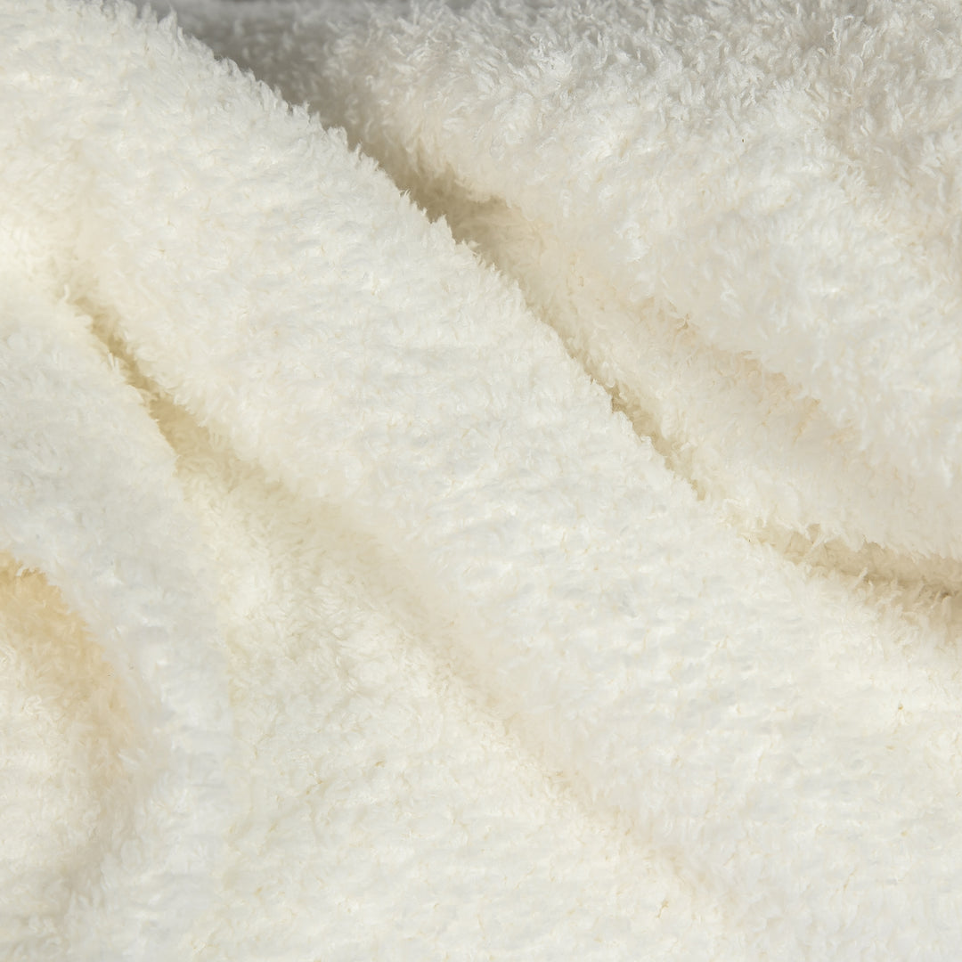White Solid Double Layered Extended Throw