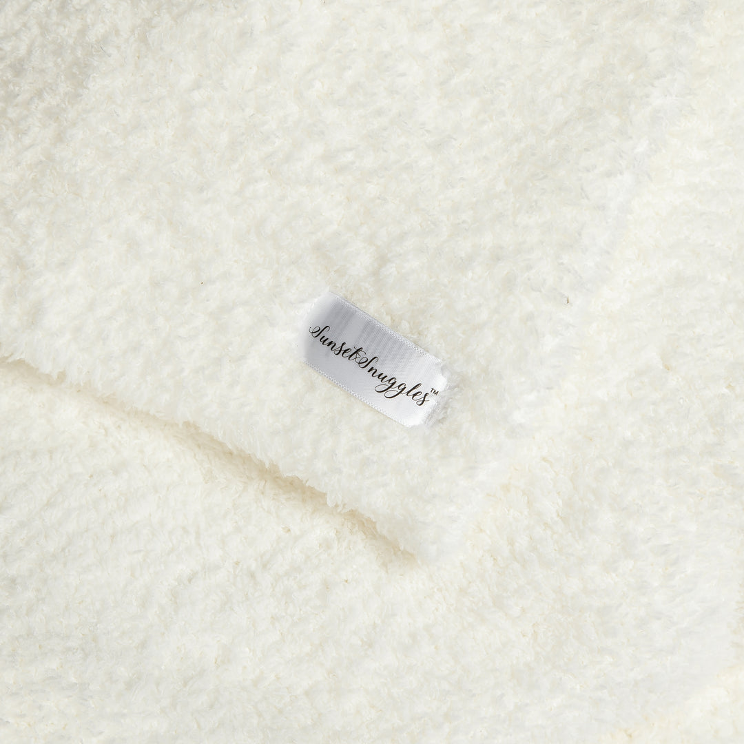White Solid Double Layered Extended Throw