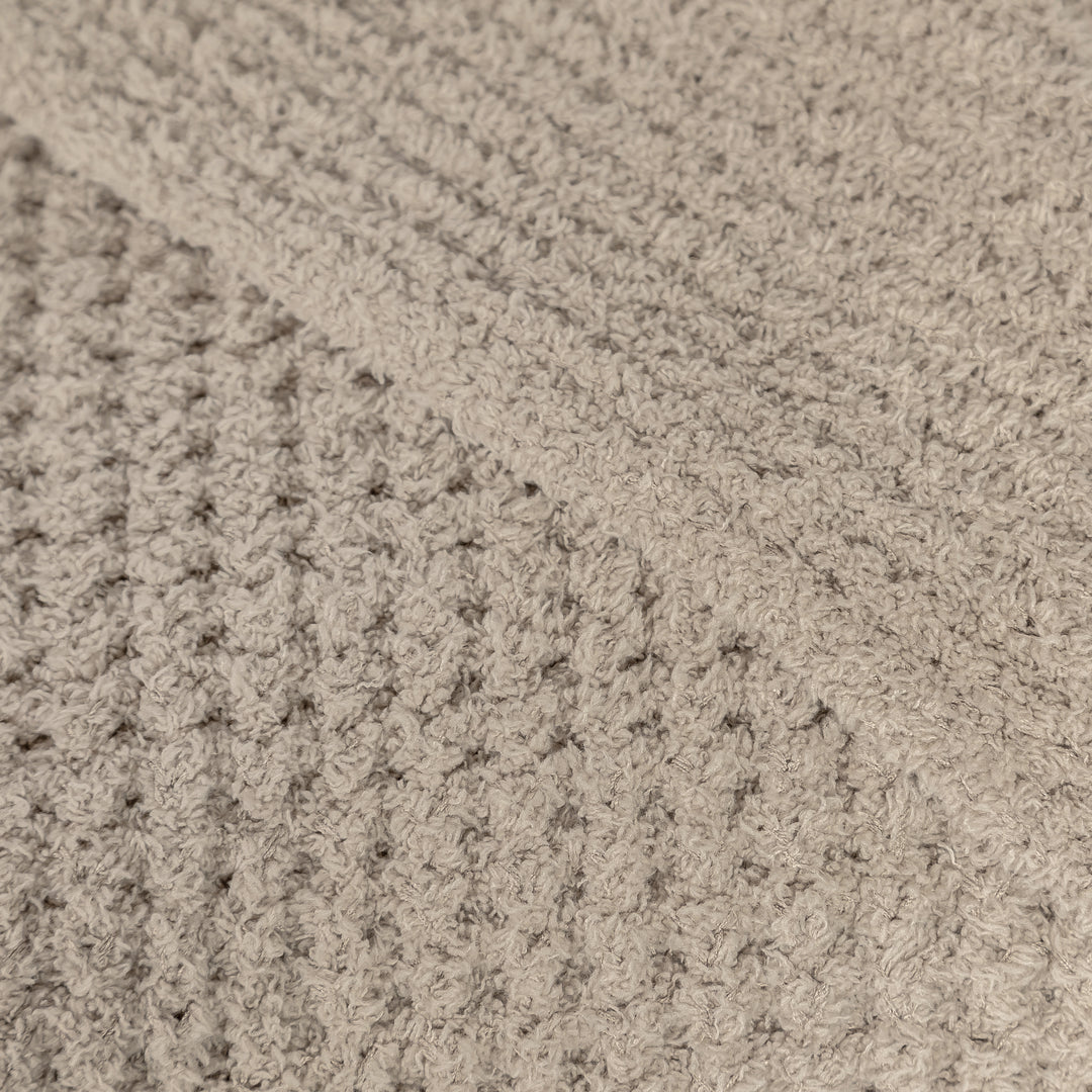 Greige Waffle Extended Throw