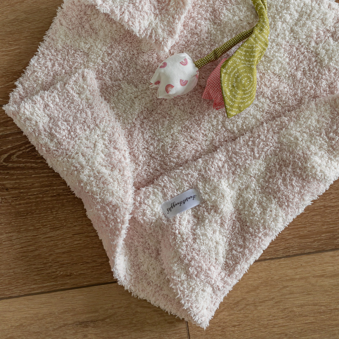 Primrose Pink and Soft White Vintage Floral Lovey