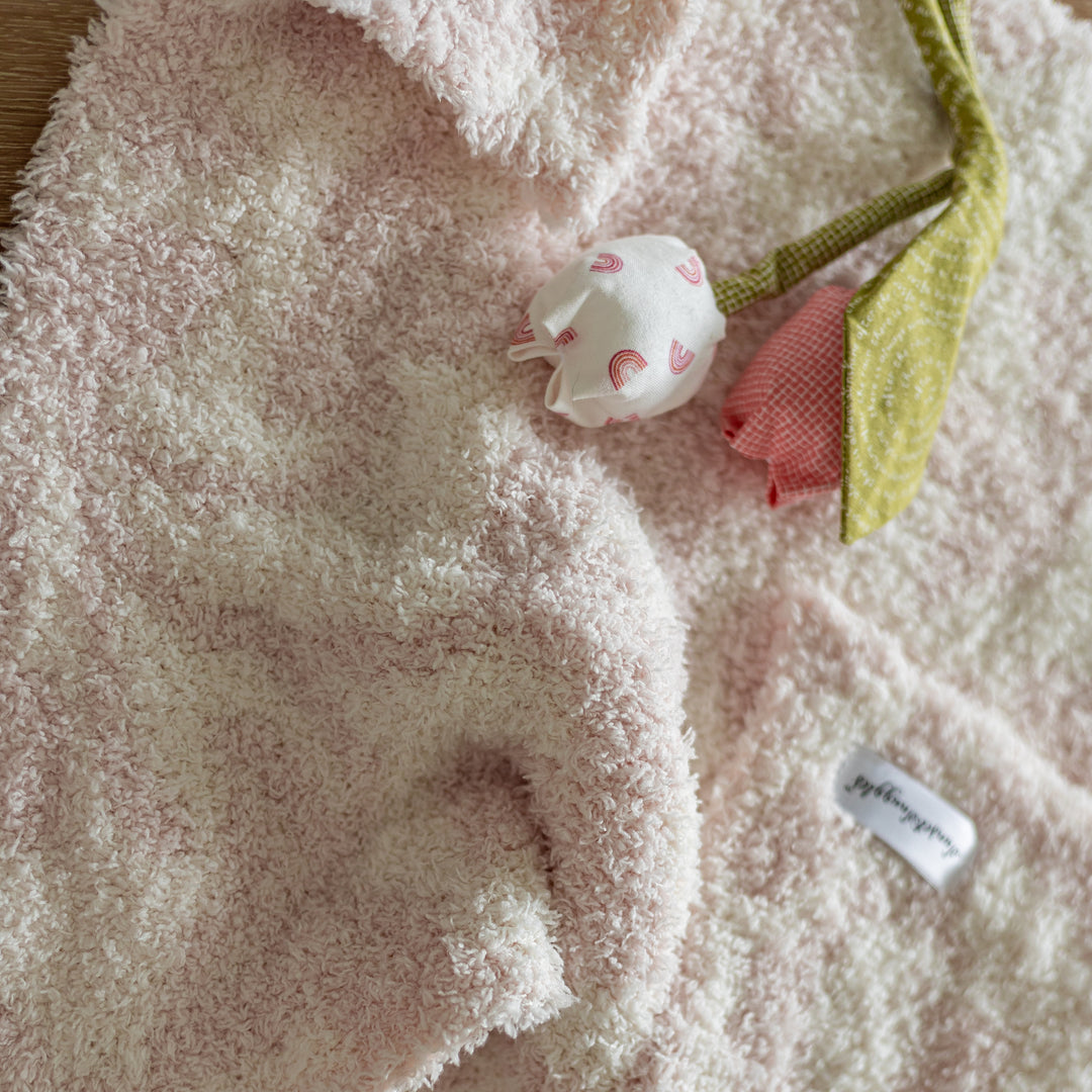 Primrose Pink and Soft White Vintage Floral Lovey