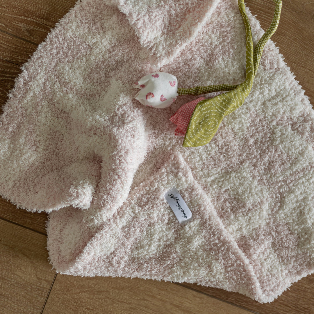 Primrose Pink and Soft White Vintage Floral Lovey