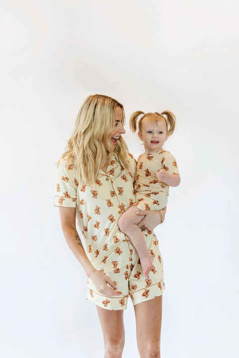 Kids Teddy Bear Short Sleeve Pajama Top