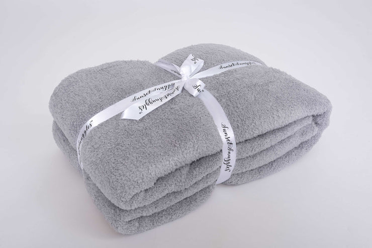 cable knit ultimate grey extended throw blanket