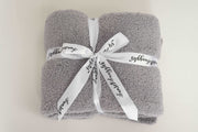 Ultimate Grey Cable Knit Mommy & Me Blanket Set