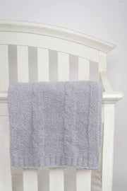 Ultimate Grey Cable Knit Mommy & Me Blanket Set