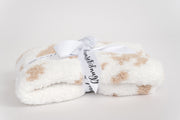 Tan & White Cow Print Lovey Baby Blanket