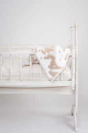 Tan & White Cow Print Lovey Baby Blanket