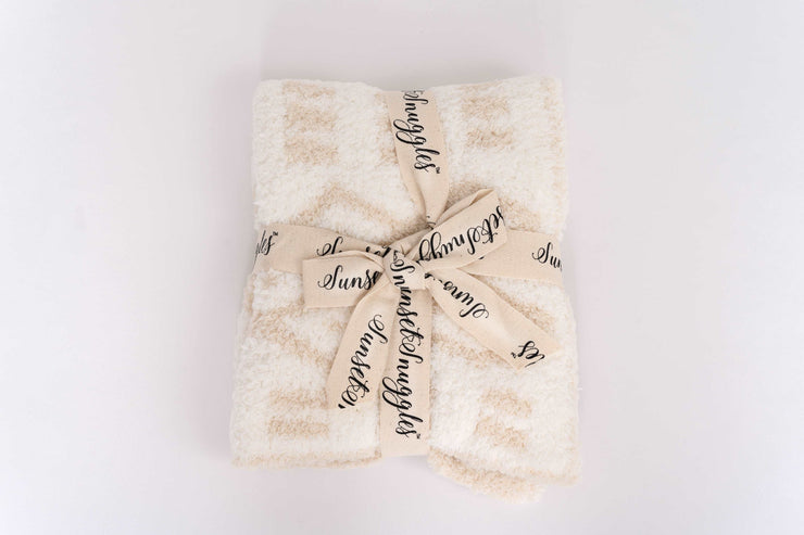 diamond point marshmallow birch lovey baby blanket