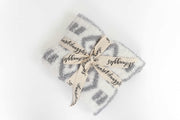 diamond point ultimate grey and white lovey baby blanket