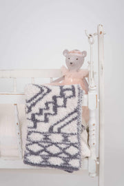 diamond tile baby's breath and volcanic glass lovey baby's  blanket