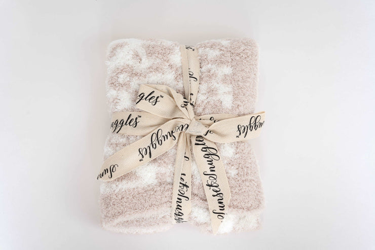 blushing beige and white leopard print lovey baby blanket 