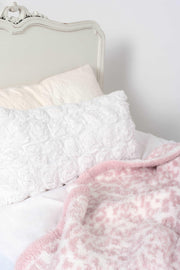 leopard print rose pink and white twin blanket
