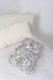 leopard print ultimate grey and white cloud extended throw blanket